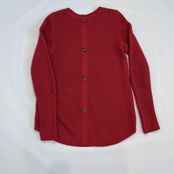 Max Studio Orange Rust Button Back Sweater - Picture 9 of 10
